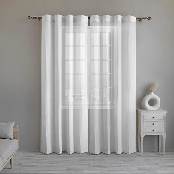 Linenwalas white curtain two panels - Picture 1 of 5